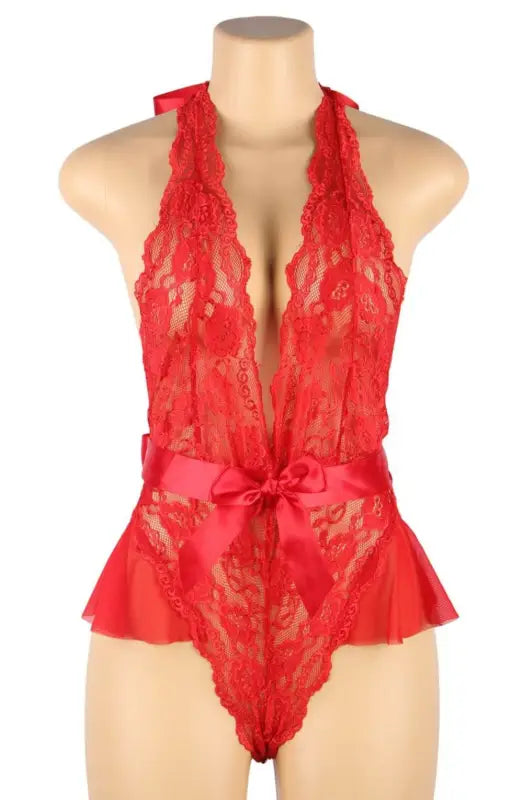 Experience Elegance with the YesX YX856Q Hot Red Teddy for Confident Women
