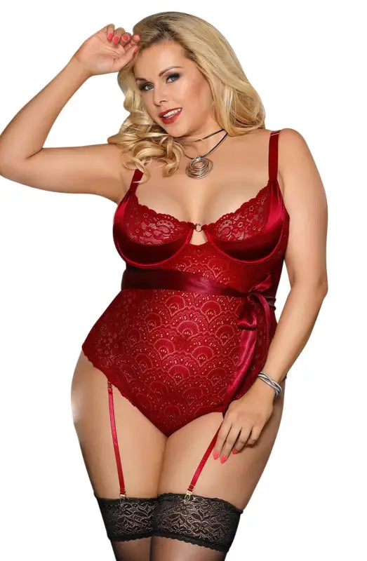 Experience Elegance with the YesX YX951Q Red Stunning Lace Body
