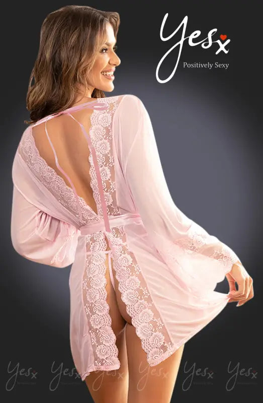 Experience Elegance with the YesX YX990 Pink Sheer Dressing Gown