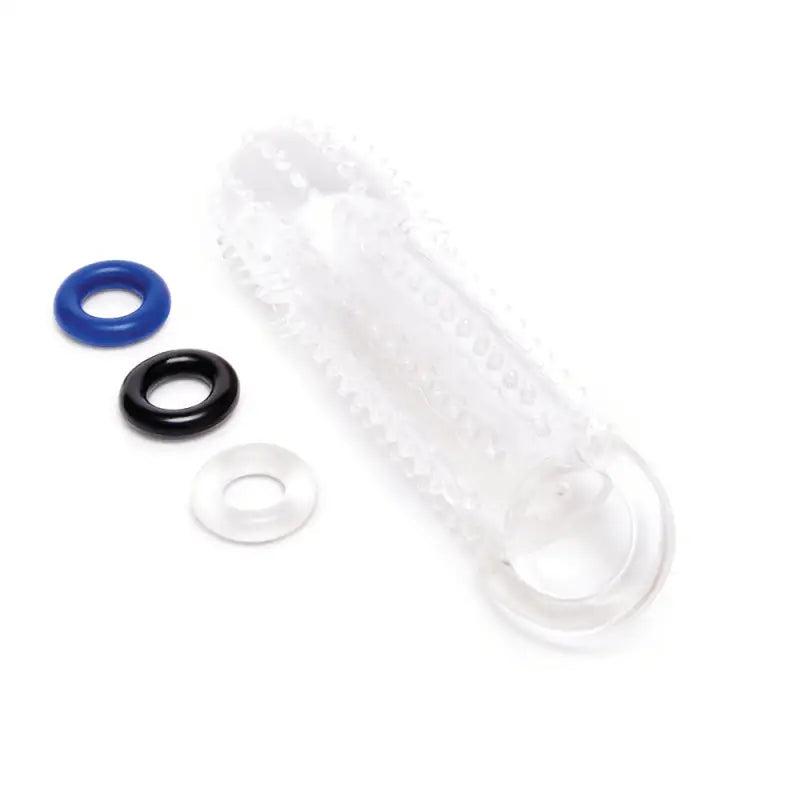 Experience Enhanced Pleasure with the Clear Textured Penis Extender