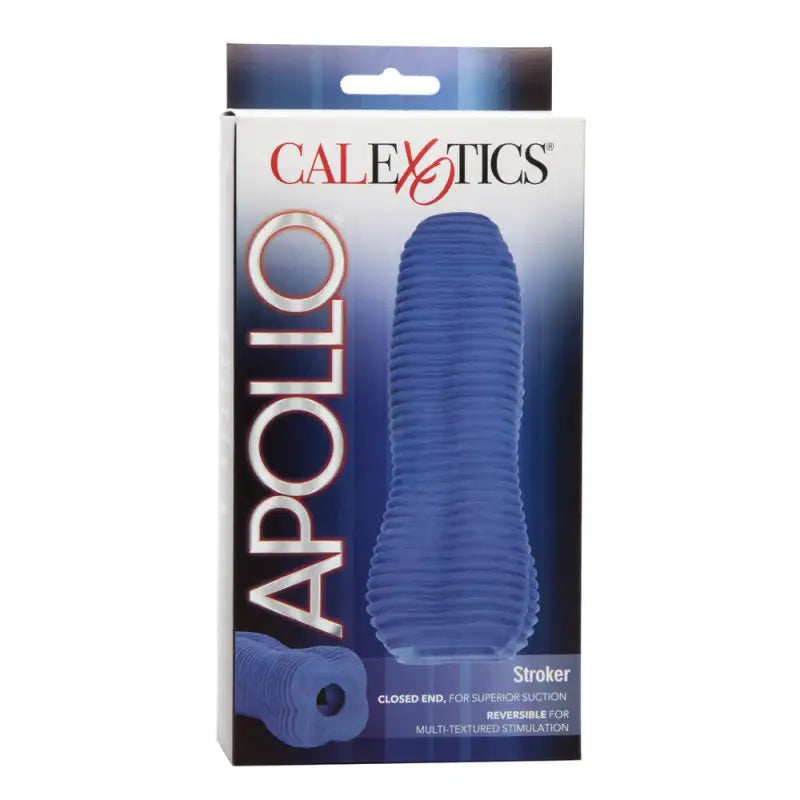 Experience Pleasure with the Apollo Stroker Closed End Textured Masturbator Blue