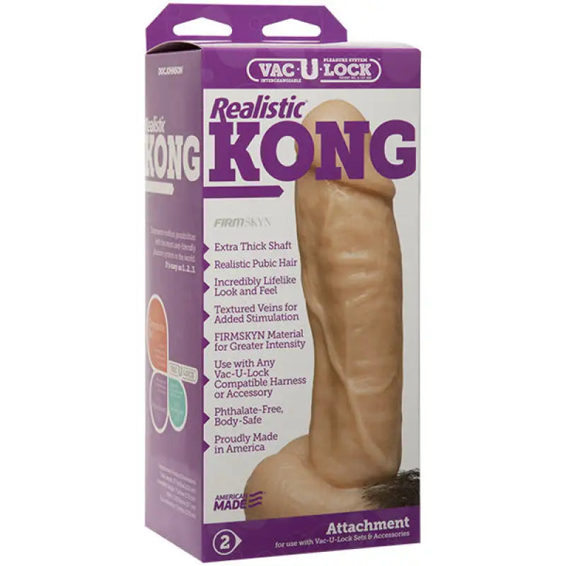 Experience the Thrill with VacULock Kong Realistic Dildo Attachment