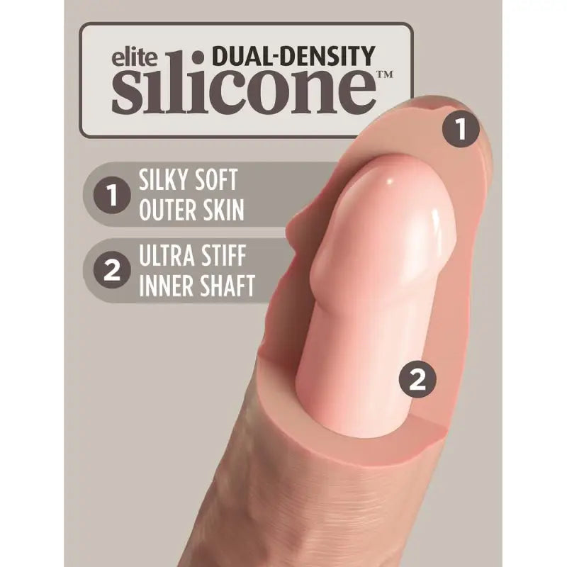 Experience Ultimate Pleasure with King Cock Elite Dual Density Dildo Caramel