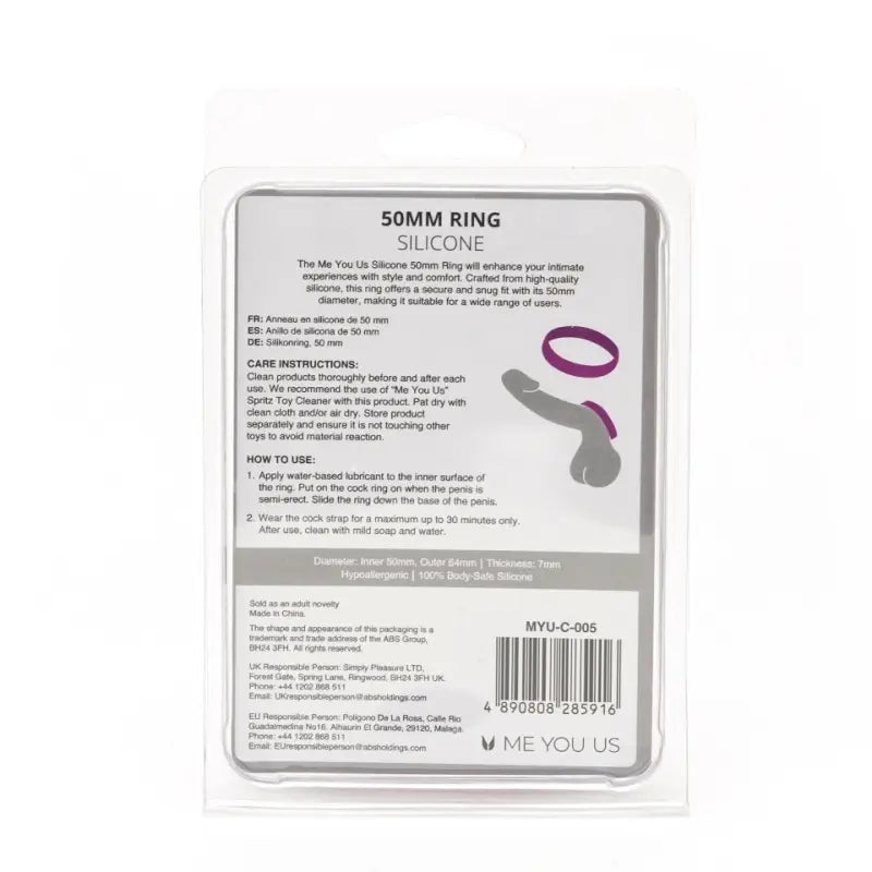 Experience Ultimate Pleasure with Me You Us Silicone 50mm Ring