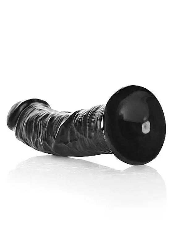 Real Rock - Curved Realistic Dildo with Suction Cup 6 inches - Black