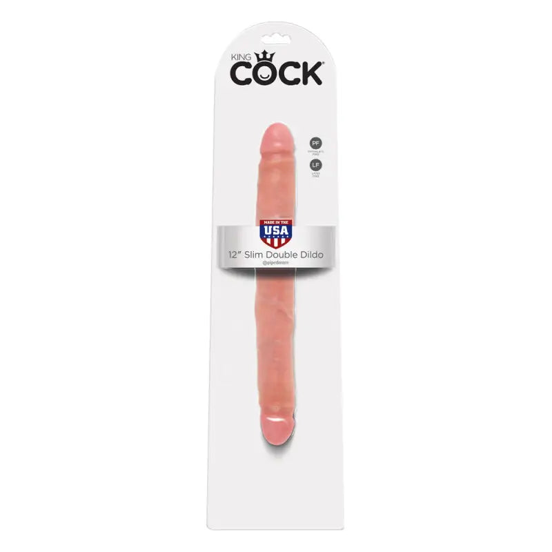 Experience Ultimate Pleasure with the King Cock Slim Double Dildo Flesh