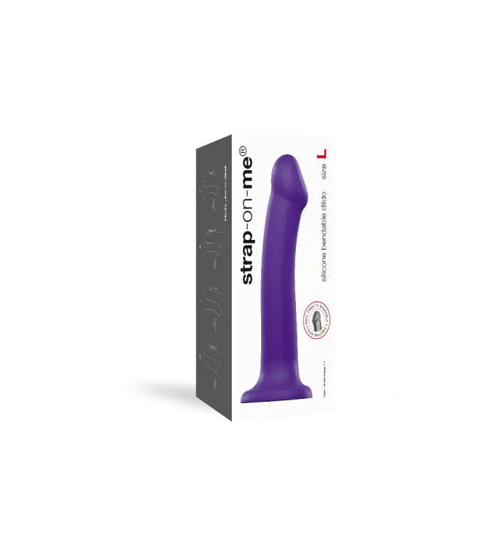 Strap On Me - Semi-Realistic Dual Density Bendable Dildo Purple - M