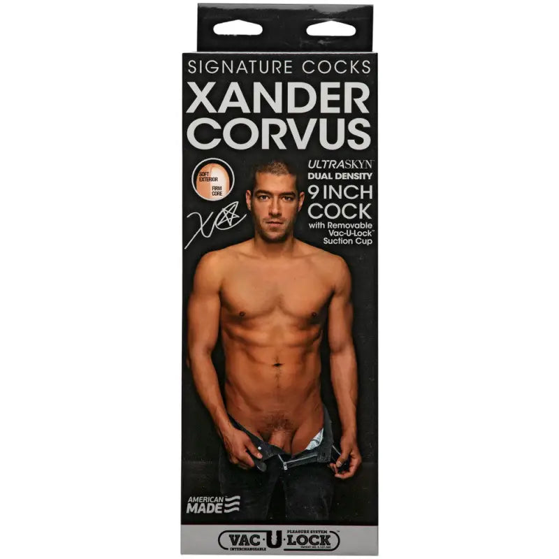 Experience Ultimate Pleasure with VacULock Xander Corvus 9 Inch Cock Dildo