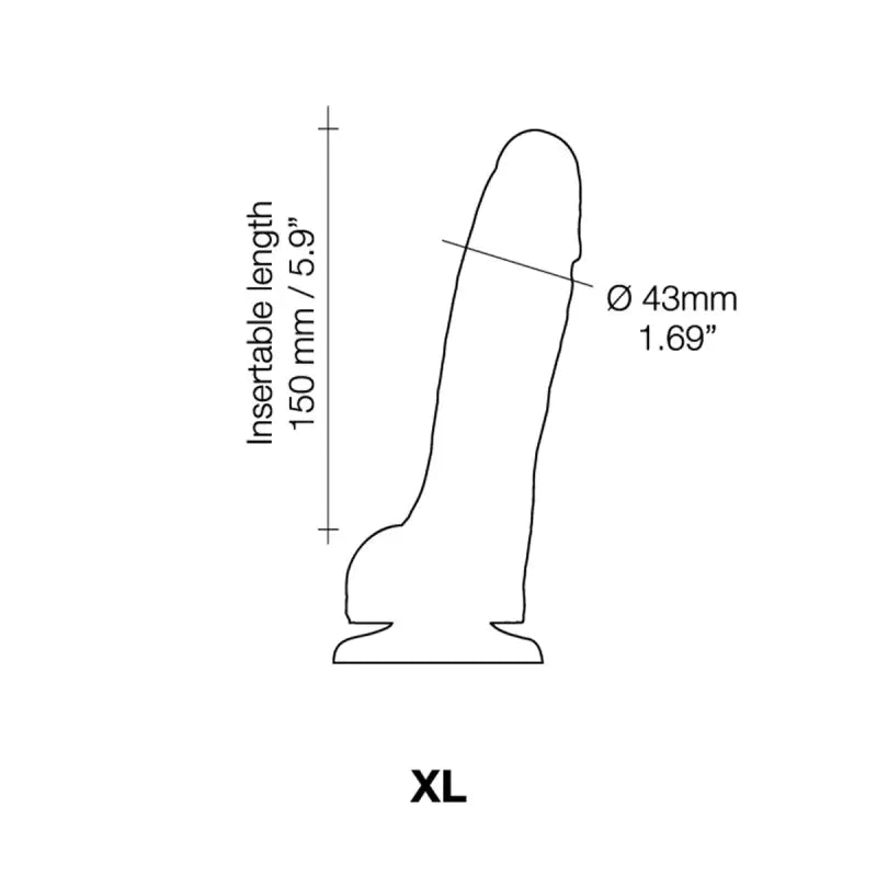 Strap On Me - Sliding Skin Realistic Dildo Black XL