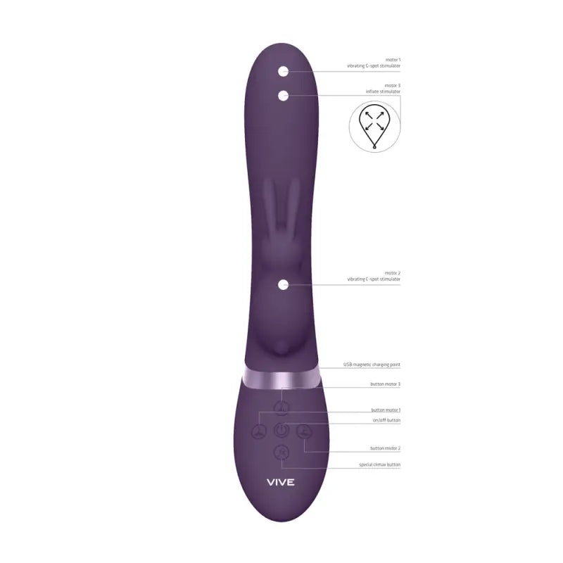 Explore Ecstasy with the Vive Taka Triple Action Automatic Inflatable Vibrator