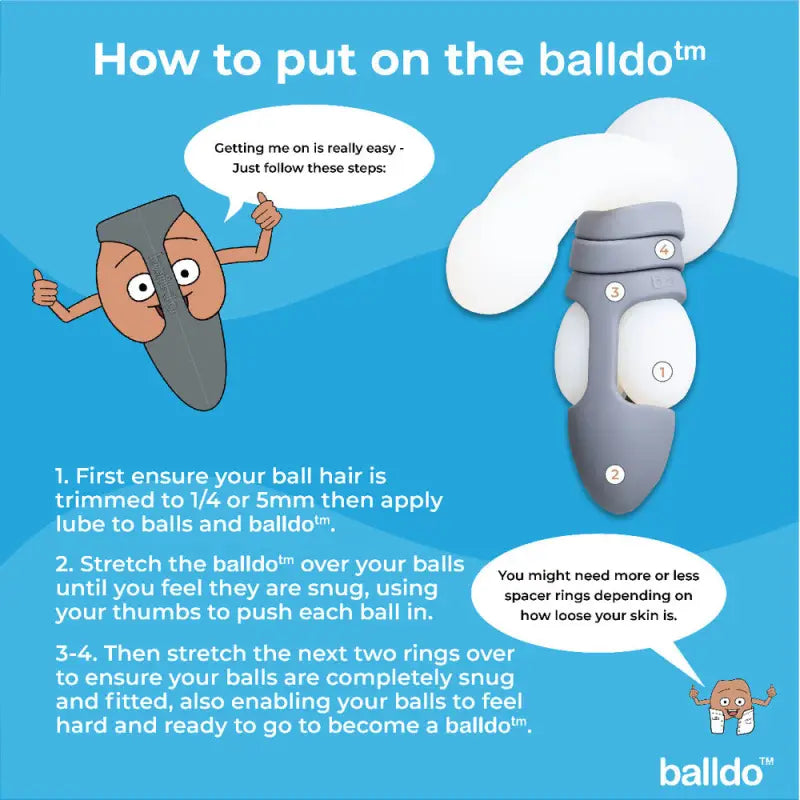 Explore Pleasure with the Ball Dildo Steel Grey and Two Spacer Rings