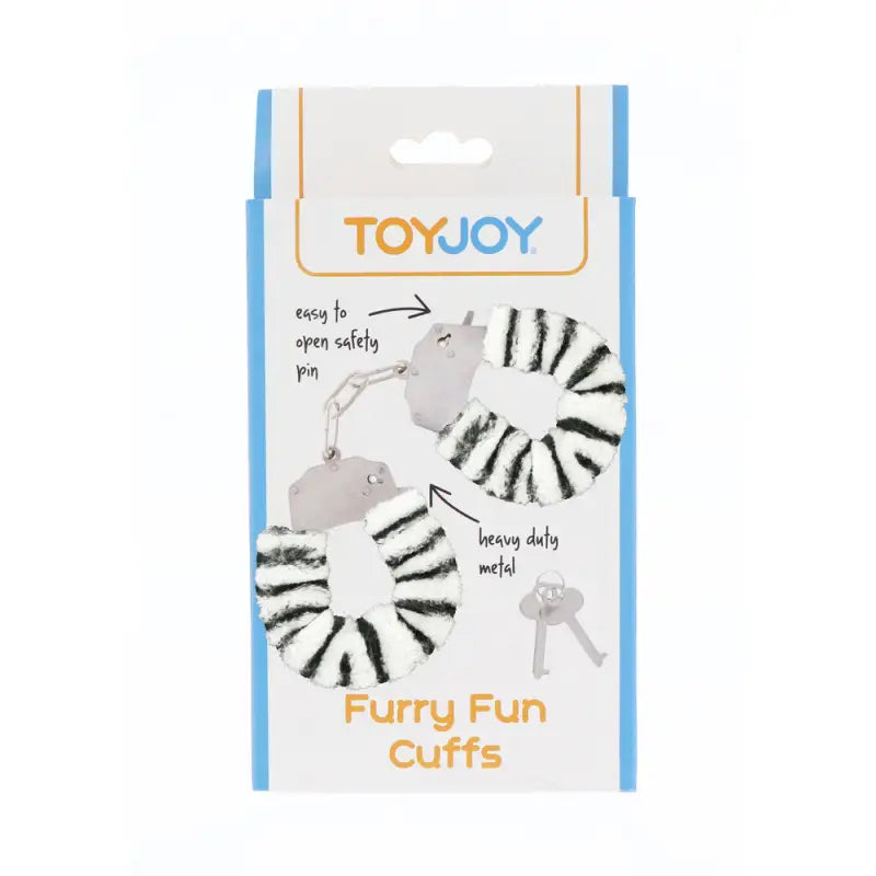Furry Fun Zebra Wrist Cuffs for Bondage and Play