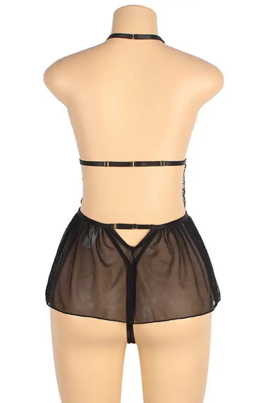 Ignite Passion with the YesX YX838 Deep V Teddy in Black Tulle