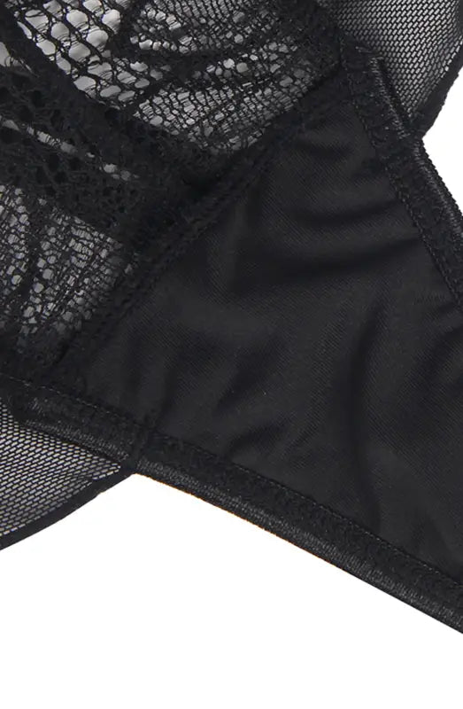 Ignite Passion with the YesX YX838 Deep V Teddy in Black Tulle