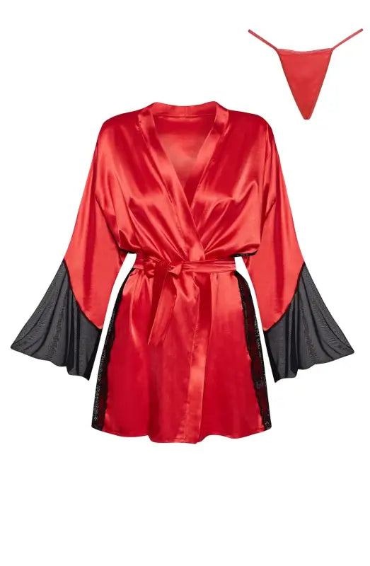 Indulge in Elegance with the Sara Peignoir Red Beauty Night BN6667 - One Size (S-L)