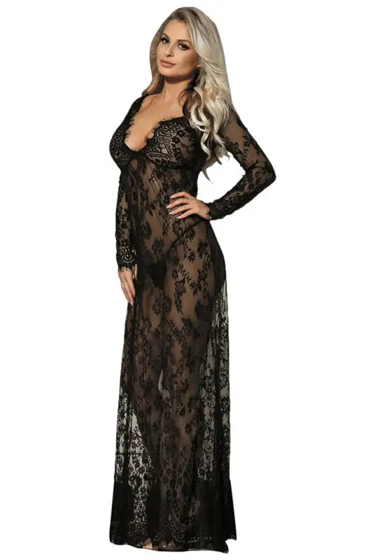 Indulge in Elegance with YesX YX826 Long Gown and Thong Set