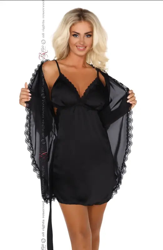 Indulge in Luxury with Beauty Night BN6487 Shannon Dressing Gown Black