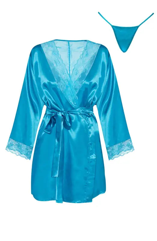Indulge in Luxury with the Beauty Night BN6671 Sherie Peignoir Turquoise - One Size (S-L)