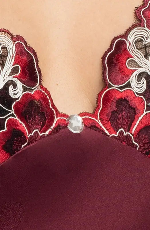 Indulge in the Irall Elodie Nightdress Plum with Delicately Embroidered Lace