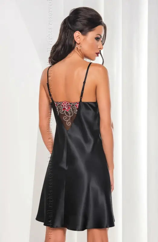 Irall Dakota Nightdress Black A Captivating Satin Indulgence