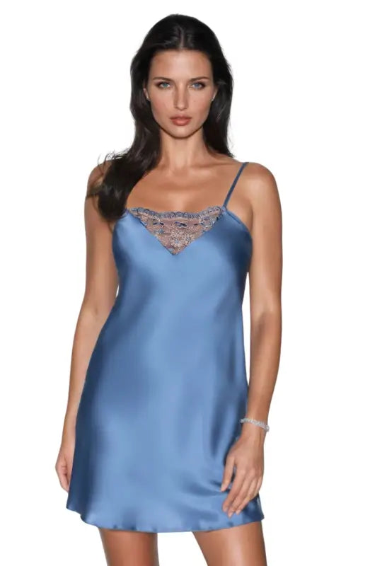 Irall Sapphire Nightdress Azure in Highest Quality Satin for Ultimate Satisfaction