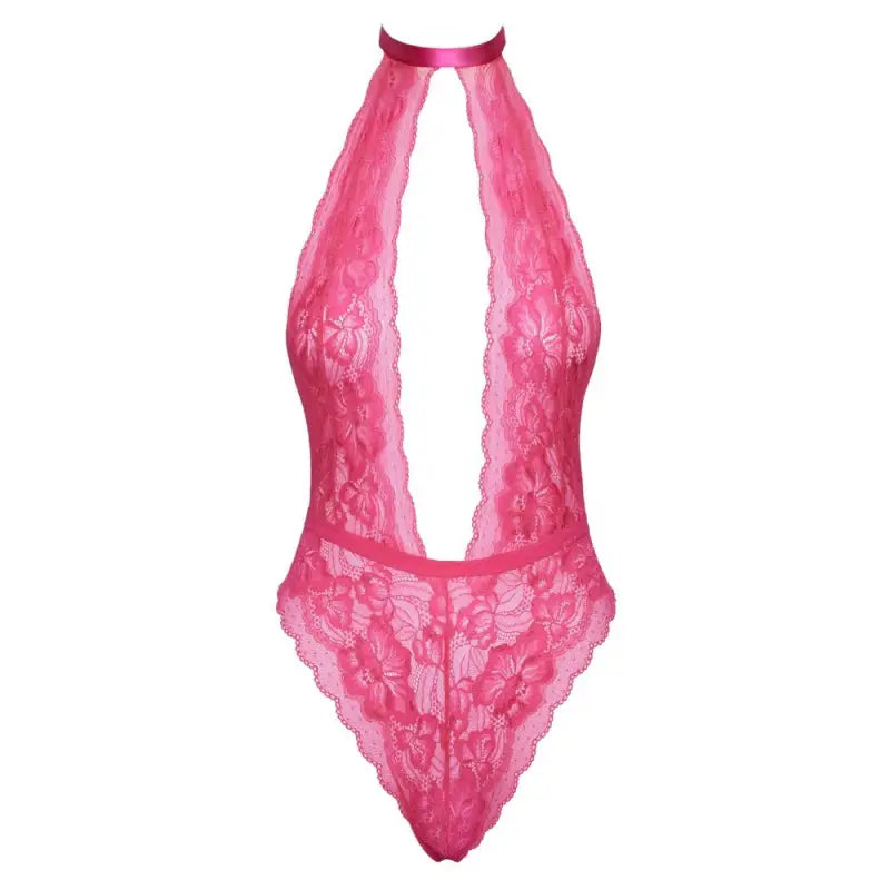 Kissable Halterneck Lace Body in Pink