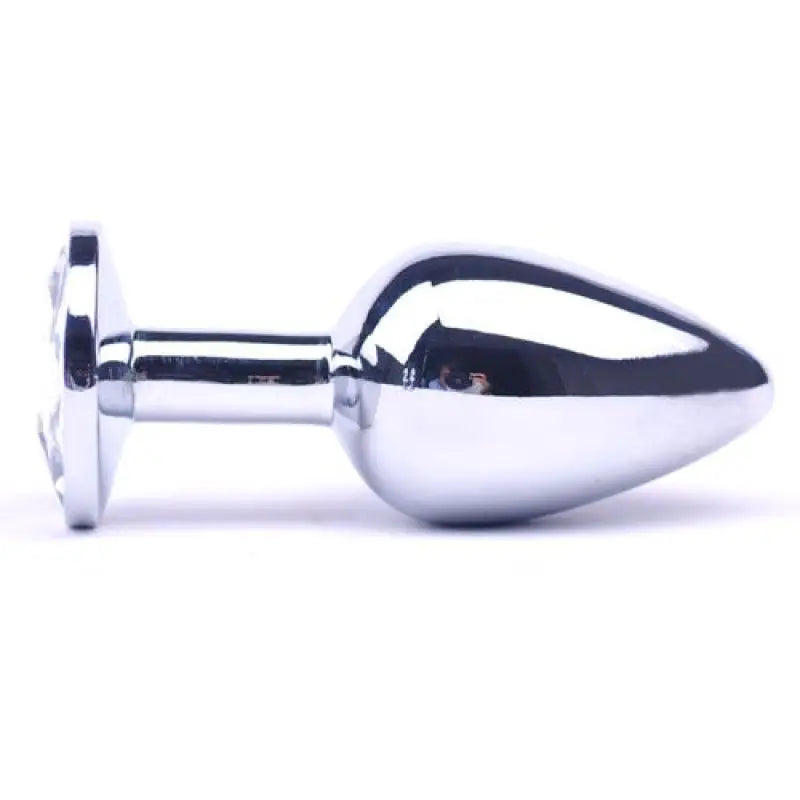 Large Metal Anal Plug with Clear Crystal for Ultimate Pleasure