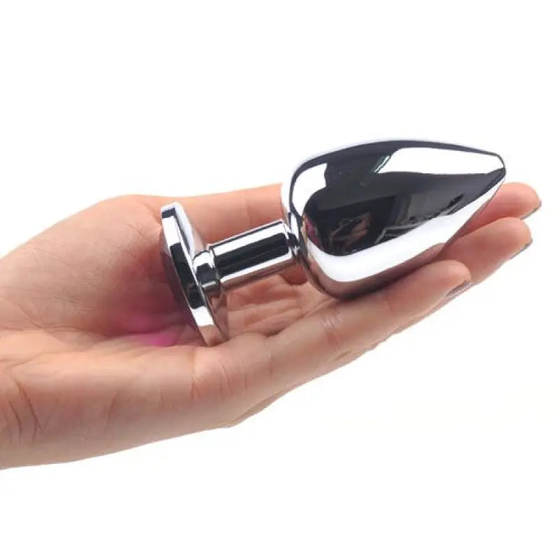 Large Metal Anal Plug with Clear Crystal for Ultimate Pleasure
