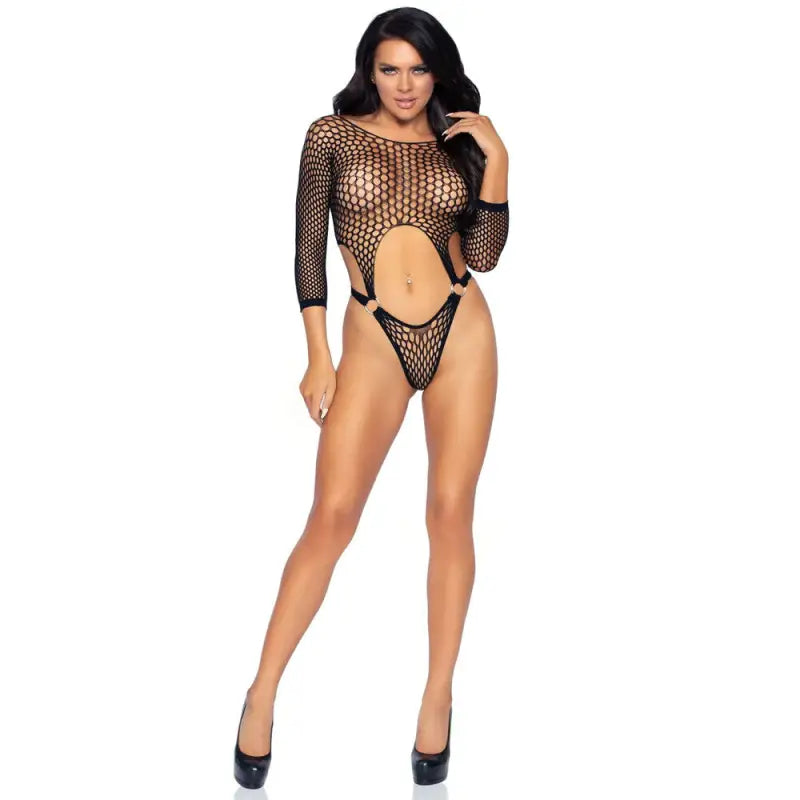 Leg Avenue Black Thong Bodysuit for Stylish Playtime