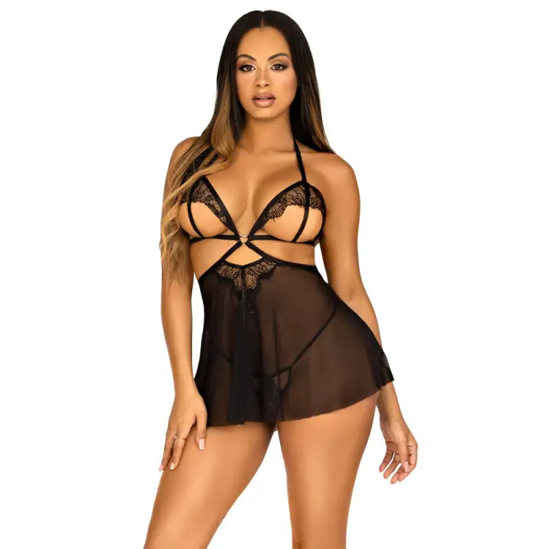 Leg Avenue Open Cup Babydoll for Elegant Sleepwear