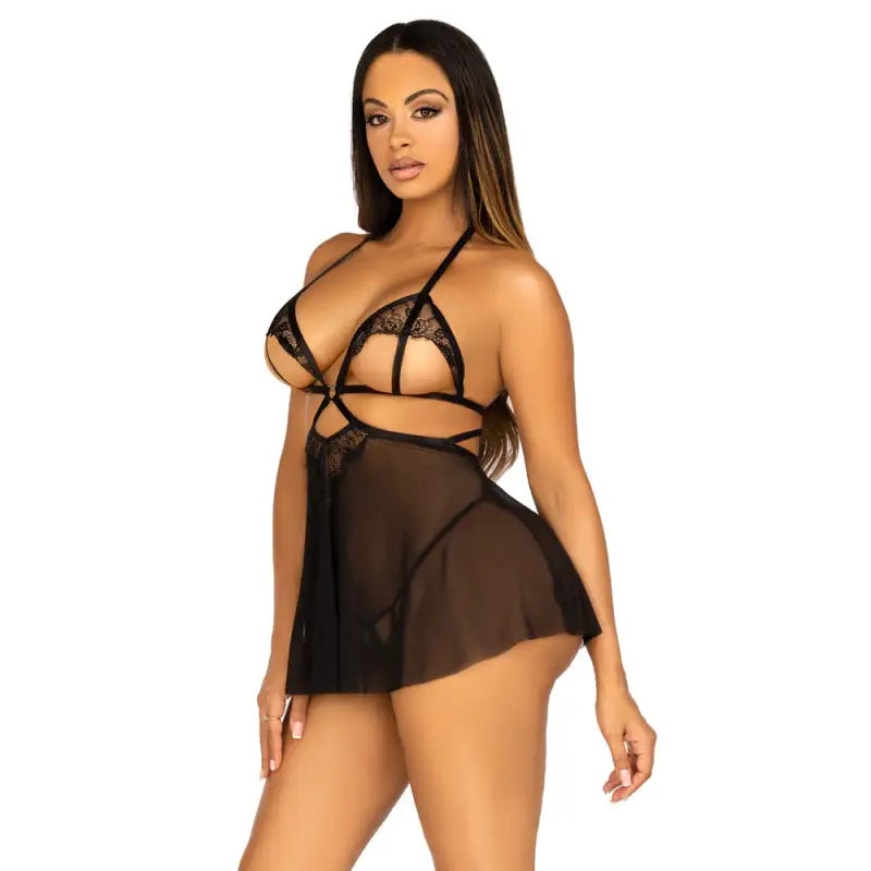 Leg Avenue Open Cup Babydoll for Elegant Sleepwear