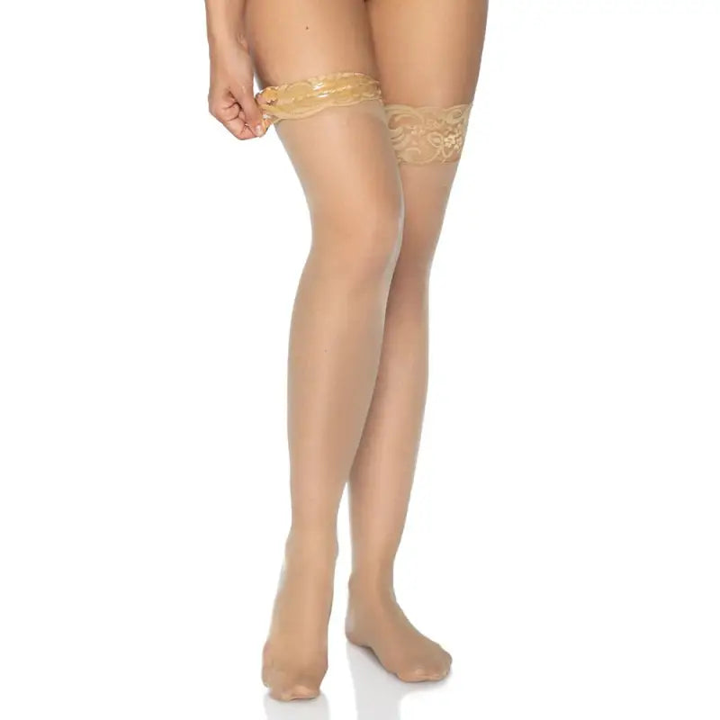 Leg Avenue Stay Up Sheer Thigh Hold Ups in Nude for UK Sizes 6 to 12