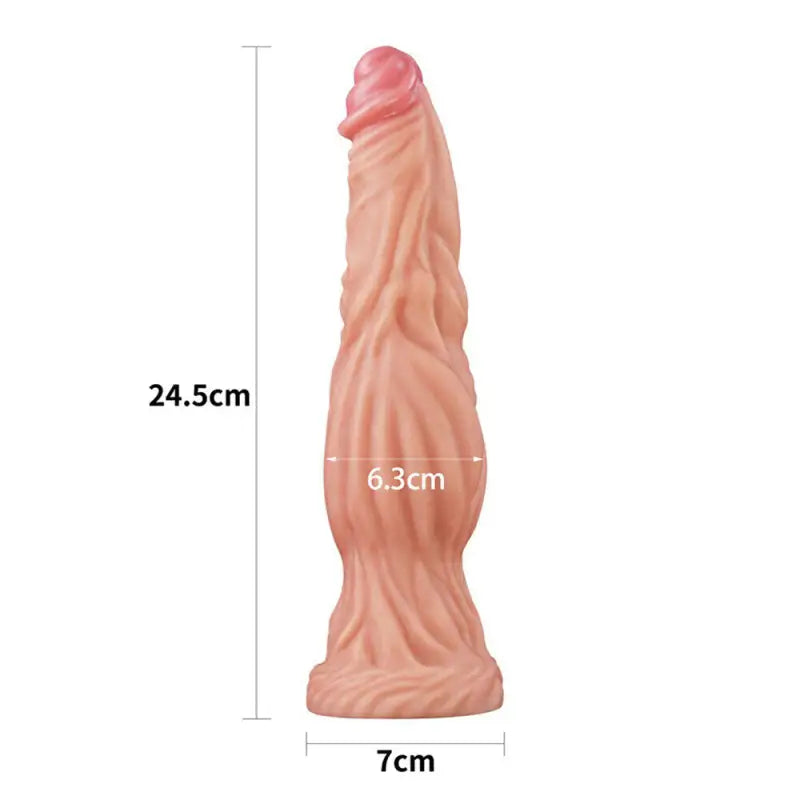 Lovetoy 9.5 Inch Dual Layered Silicone Cock Flesh Pink for Ultimate Pleasure