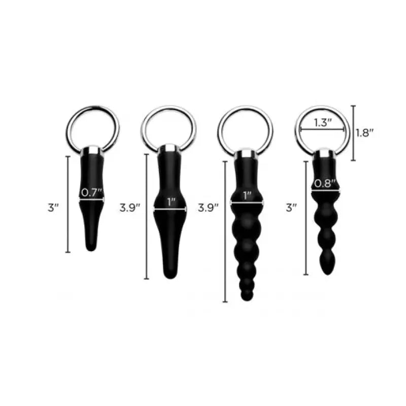 Master Series 4 Piece Silicone Anal Ringed Rimmer Set for Ultimate Pleasure