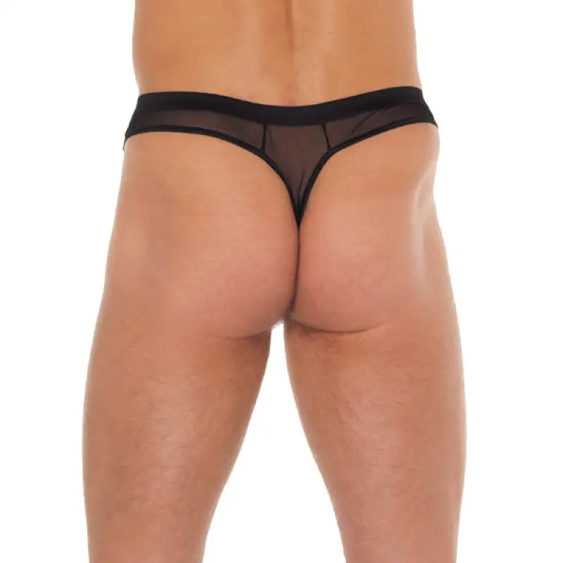 Mens Black GString With Penis Sleeve for Ultimate Comfort and Style