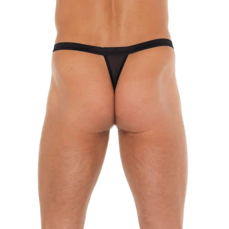 Mens Black GString with Red Pouch for Ultimate Pleasure