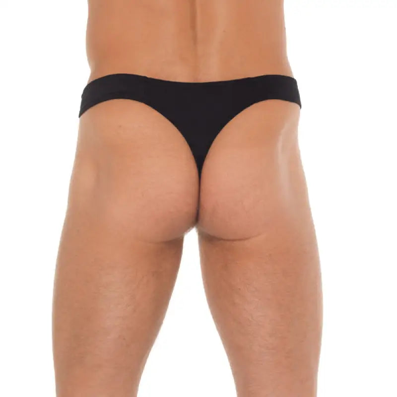 Mens Black Gstring with Zipper for Enhanced Intimacy and Comfort