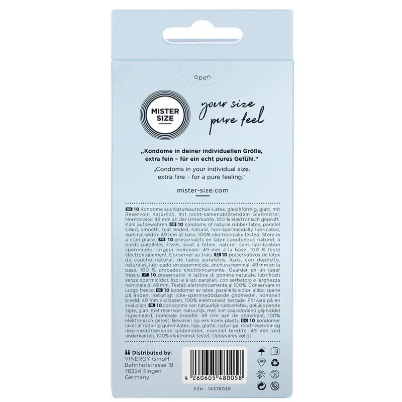 Mister Size 49mm Pure Feel Condoms for Natural and Regular