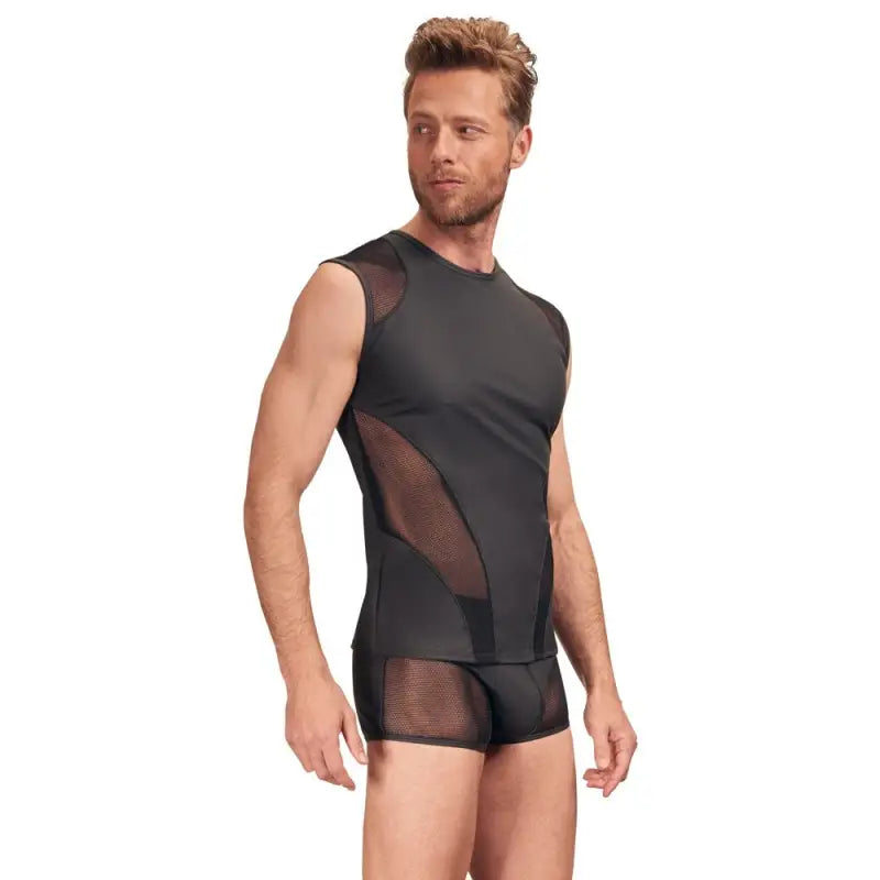 NEK Matte Look Sleeveless Shirt Black with Net Inserts for Extreme Comfort