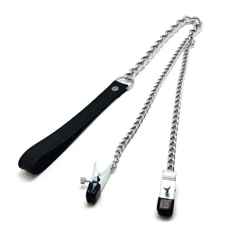 Nipple Clamps with Lead 40cm for Enhanced Sensation and Submission