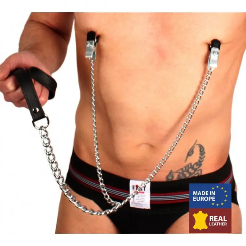 Nipple Clamps with Lead 40cm for Enhanced Sensation and Submission