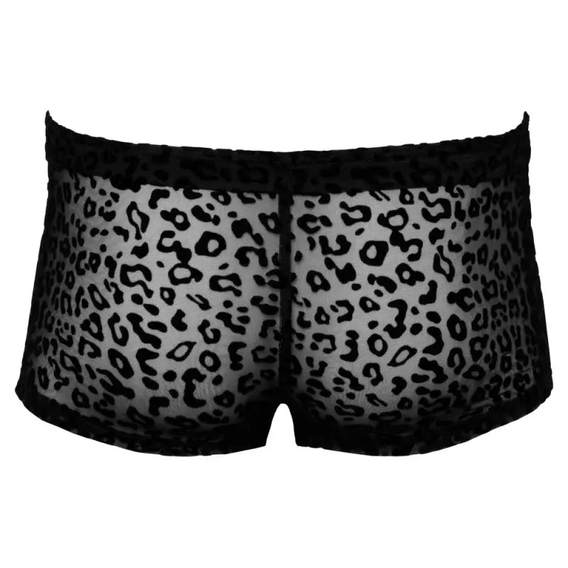 Noir Sheer Animal Print Pants with Elegant Velvet Flock Design