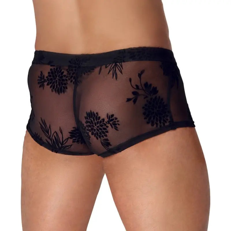 Noir Sheer Floral Lace Pants for an Elegant and Seductive Look