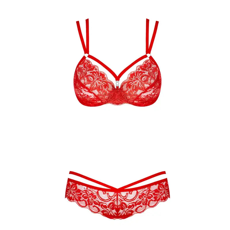 Obsessive Red Lace Bra and G-String for Unmatched Sensations