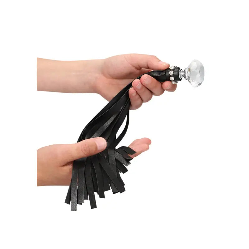 Ouch Diamond Studded Flogger in Faux Leather for BDSM Enthusiasts