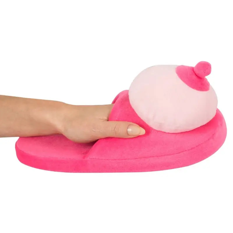 Pink Boob Slippers for Him Crafted from Luxurious Fur Fabric