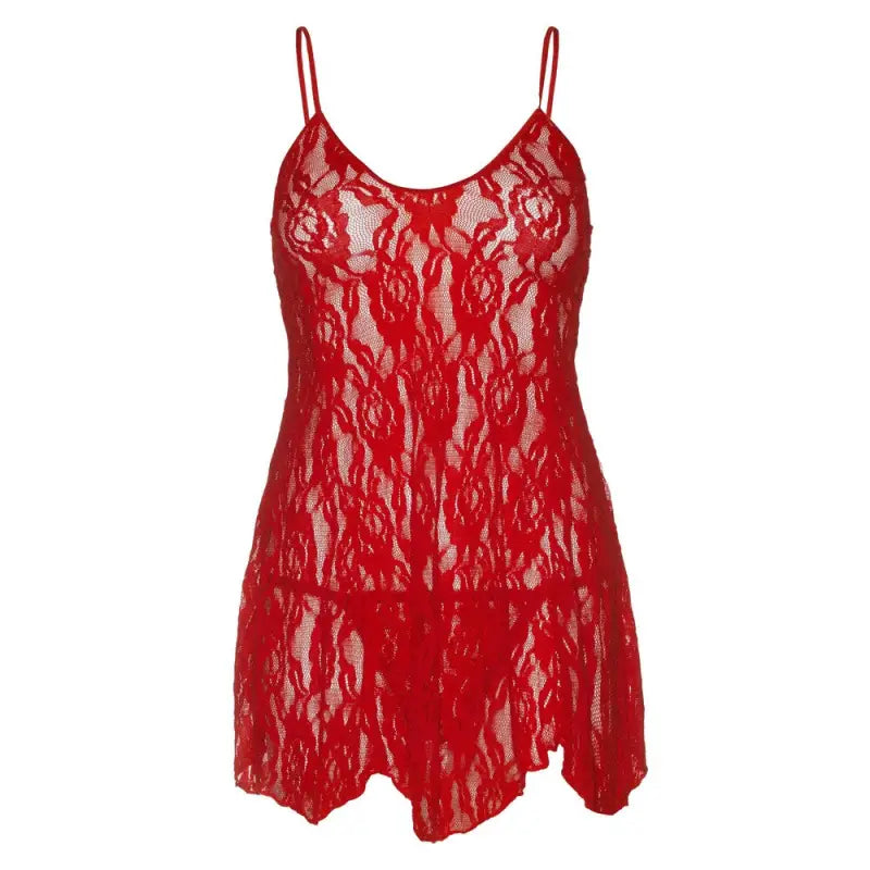 Plus Size Lace Flair Chemise in Leg Avenue Rose Lace Design