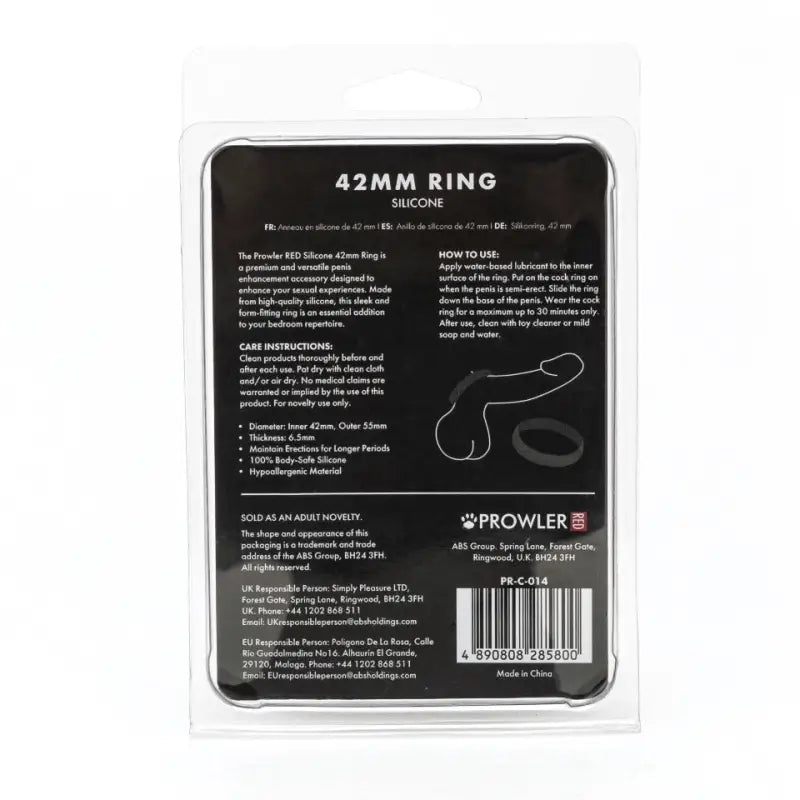 Prowler Red Silicone 42mm Ring for Enhanced Pleasure and Performance
