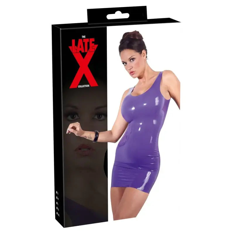 Purple Latex Mini Dress for Women