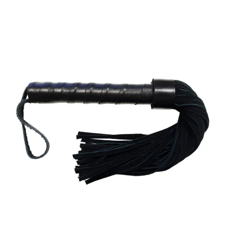 Rouge Leather Handle Suede Flogger for Enhanced Intimate Experiences